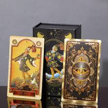 1pc Authentic Rider-Waite Gold Foil PET Tarot Cards Full Set, Colorful Printed Tarot Card Table Game Cards - Multicolor - View 13