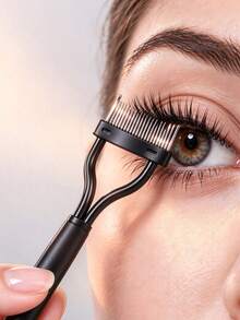 1pc Dual-Head Eyelash Comb: One End For Detangling Mascara Clumps, The Other End For Grooming Eyelash Tips, Lower Lashes And Fine Areas. Full-Function Design, Creating Perfect Eye Makeup. Also Can Be Used As Eyebrow Comb, Eyeshadow Brush And Spiral Brush. - Multicolor - View 7