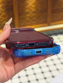 極簡磨砂半透明手機殼，相容 iPhone 17 Pro Max 17 Pro 17 16 Pro Max 16 Pro 16 15 Pro Max 15 Pro 15 14 Pro Max 14 Pro 14，馬卡龍色磨砂透明背蓋 - 酒紅色 - 查看 5