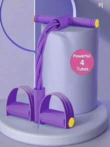 1 pieza Accesorios de gimnasio morados, cuerda de tiro para sentadillas, deporte, gimnasio, ejercicio en casa, correas de gimnasio, bandas de resistencia - Morado - Ver 4