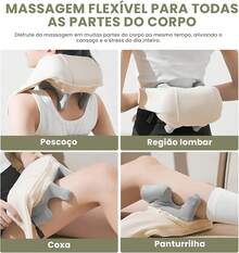 Dispositivo de Massagem Cervical e Ombros Leve e Portátil, Função de Aquecimento Confortável, Modos de Massagem Reguláveis para Escritório e Trajetos - Visão 6