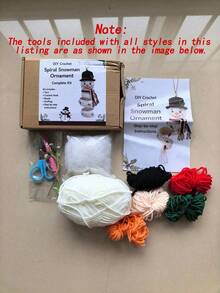 1 Set DIY Christmas Spiral Crochet Ornament Kit, Handmade Santa Claus Snowman Christmas Tree Hanging Decor, Crochet Doll Set Suitable For Beginners, Holiday Handmade Gift - Multicolor - View 10