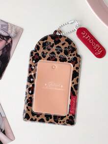 1 PC Leopard Print Pvc Card Holder, Small Card Storage Display Case, 3-Inch Protective Case, Bag Pendant - Multicolor - View 16