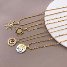 1pc Minimalist Brass Blank Necklace Chain Dainty 18K Gold Tone Chain Base Thin Chain For Pendant Charms DIY Handmade Jewelry Making Chain Base - Gold - View 6