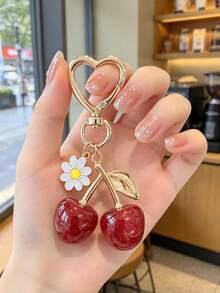 1pc Cherry Keychain New Women's Bag Charm, Women's Keychain, Valentine's Day & Christmas Gift - Multicolor - View 8