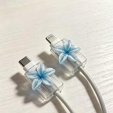 2pcs/Pack Flower Shaped Cable Protector, Prevent Data Cable Breakage And Detachment, Phone Accessories, No Battery Required, Suitable For All Data Cables - Multicolor - View 8