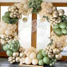 150-Piece Elegant Balloon Arch Kit, Available In Gray, Green, And Gold - Perfect For Weddings, Jungle Theme Parties, Graduations, And Gender Reveal Parties - Includes White Sand Metallic Balloons - Gold - View 4