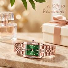 POEDAGAR 1PC Elegant Lady's Fashionable Square Stainless Steel Waterproof Quartz Watch, Luxurious Business Watch, For Birthday Or Festival Gift-Giving - Multicolor - View 9