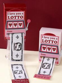 Valentine's Day Money Pull Gift Box, Printed With 3 Red Hearts And "I Love You A LOTTO" Text, Multi-Component Paper Party Gift, Romantic Wedding Decor, Unique Couple Gift For Girlfriend, Packaging Box, Wedding Gift, Guest Wedding Gift - View 2