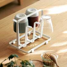 Metal Cup Holder Double Layer Draining Tray Rack Kitchen Dining Table Countertop Cup Tea Cup Coffee Mug Storage Organizer - View 5