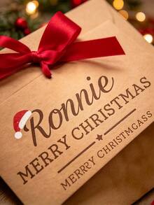 Personalized Name Merry Christmas Kraft Paper Envelopes | Customized Christmas Cash Wallet With Ribbon, Christmas Money Pouch, Suitable For Cash, Gift Cards, Vouchers And Photos - Multicolor - View 6