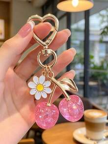 1pc Cherry Keychain New Women's Bag Charm, Women's Keychain, Valentine's Day & Christmas Gift - Multicolor - View 5