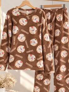 Women Pajama Sets - Coffee Brown - View 4