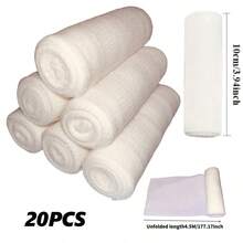 1/10/20pcs Elastic Bandage Rolls - Breathable Stretchable White Elastic Bandages For Fingers, Wrists, Ankles & Legs - Flexible Design For Support & Protection, Elastic Bandage For Wrist, Wrist Support, Flexible Bandage, Secure Fit Wrap - White - View 11