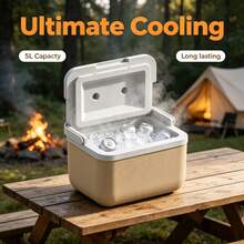 5L Portable Small Insulated Cooler Box For Outdoor Car Trip Picnic Food Storag - Khaki - View 1