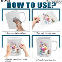 CHNVICK 4件組搞怪雪人UV DTF轉印貼紙，可用於馬克杯、日記本與計畫本的貼紙貼花，陶瓷馬克杯、玻璃杯、電腦、計畫本適用美學文具（僅含轉印紙） - 卡其色 - 查看 3