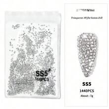 1440pcs Fully Transparent Crystal Rhinestones, Flat Back 3D Glass Rhinestones, Size Range [1.5-6.3mm], Suitable For DIY Decoration, Handicrafts, Clothing, Accessories, Shoes, Phone Cases, Cups, Room Decor, Book Binding, And More - Pure Transparent Style - View 12