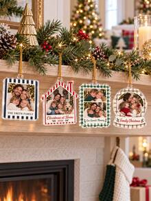 1pc Personalized Photo Strip Acrylic Christmas Ornament, Custom Family Photo Frame Ornament, Best Friend Gift, Couple Picture Christmas Tree Ornament,Christmas Gift - Multicolor - View 4