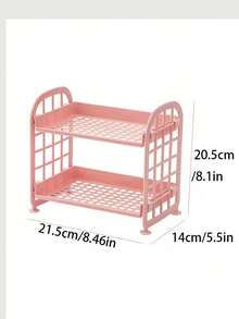 2-Tier Desktop Storage Organizer, Multi-Function Plastic Desktop Organizer With Pen Holder, Stationery Storage Tray, Small Item Organizer, Suitable For Bathroom Countertop, Cosmetic Storage, Office Desk, Bedroom Study, Space-Saving Practical Storage Solution - View 2
