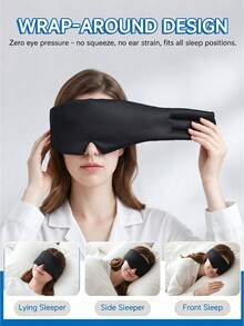 Comfortable Blackout Sleep Mask, Full Coverage, Soft, Breathable, Lightweight Night Sleep Eye Mask, Suitable For Deep Sleep, Travel, Airplane, Office, School, Sleep Accessories - Multicolor - View 2