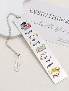 1pc Teacher Exclusive Stainless Steel Colorful Bookmark Pendant, Graduation Season Teacher's Day Gift, Creative Souvenir For Mentors - Multicolor - View 7