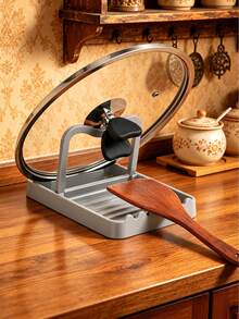 Rust-Proof Spoon Rest With Lid Holder, Heat-Resistant Pot Lid Stand, Multi-Functional Utensil Rack For Stove And Kitchen Countertop Cooking - Multicolor - View 6