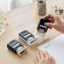 Automatic Ink Adjustable Date Stamp Roller Date Stamp Portable Reusable Suitable For Office Documents, Warehouse, Accounting, Planner Multiple Macaron Colors Available - Small Date Stamp - View 10