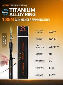 HASIDA Butterfly Compact Telescopic Fishing Rod With DKK Titanium Alloy Guides Ultra-Light Carbon Fiber Travel Rod For Freshwater Fishing - Solomon - View 12