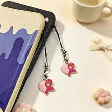 1pc Half Heart-Shaped Ribbon Charm, Suitable For Women's Bags Or Phones, Can Be Used As An Accessory - Multicolor - View 7