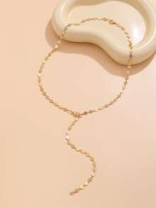 1 Set Minimalist Hip Hop Metal Chain Necklace Women Clavicle Necklace Set DIY Combination Gold Long Necklace - Gold - View 3