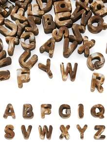 16/36/56pcs Coffee Marble Pattern Letter Beads, A-Z Random Acrylic Letter Beads, Suitable For Bag Charms, Keychains And Other Crafts - Coffee Brown - View 1