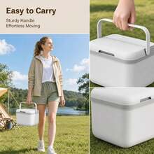 5L Portable Small Insulated Cooler Box For Outdoor Car Trip Picnic Food Storag - White - View 2