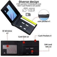 KAIDUCH Vintage Men's Wallet, Slim Multi-Card Slot Wallet, Business Multi-Function Portable Men's Front Pocket Wallet, Coin Purse, Minimalist Card Holder, Short Men's Mini Wallet, Suitable As A Gift For Men - Multicolor - View 2
