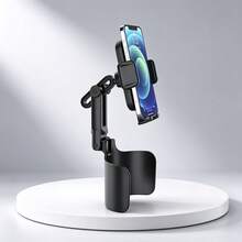 2‑In‑1 Car Cup Holder Phone Mount, Multi‑Joint Adjustable Arm With 360° Rotation, Lower Drink Cup & Upper Phone Cradle, Fits 2.6–3.7 Inch Wide Phones, Universal Vehicle Cup Slot Holder For GPS Navigation - A - View 1