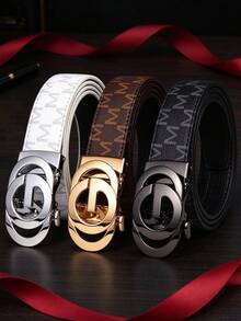 Men's Casual Automatic Buckle Belt, Fashionable Belt, Men's Classic Daily Belt Accessories, Regular Wear And Simple Styling Clothing. - Multicolor - View 2