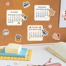 2 Sheet 2027 Fun Cat Calendar Stickers, Monthly-Planning Index Labels, Cut Kitty 12-Month Page Markup Diary Sticky Notes, Perfect For Bullet Journal, Scrapbook, Agenda Notebook, Diary, DIY Journaling Craft Supplies, Planner Accessories - A - View 6