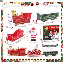 Christmas Electric Train Toy 68 Cm Track 2 Sound Modes - Red - View 7