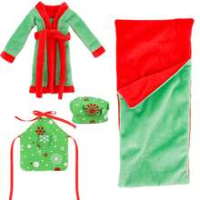 Christmas Gift 26-30cm Elf Doll Accessories 4pcs Set Sleeping Bag Chef Outfit Robe - Multicolor - View 6