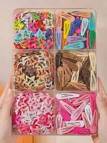 50/30/20/1pc Girls Multi-Color Bangs Clips BB Clips Bow Hair Clips Hair Accessories, Suitable For Teenage Girls, High Elasticity Durable Non-Damaging Hair Bands, Sweet Versatile Small Rubber Bands, Daily Use - Multicolor - View 6