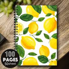 1pc 2D Flat Fresh Lemon Pattern A5 Spiral Notebook,50 Sheets 100 Pages, Student Office Classroom Meeting Records, Portable Planner And Diary Notebook, Suitable For Professionals, Students - One Book (50 Pages, 100 Pages) - View 11