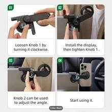 Magnetic Car Phone Holder – 360° Rotating Arm, Strong Magnetic Suction, Air Vent Clip Mount, Hands-Free Floating Screen Car Phone Holder, Compatible With Smartphones - Multicolor - View 4