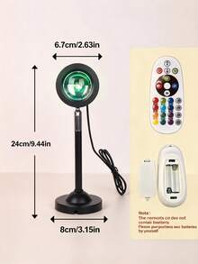 Lampu Proyeksi Matahari Terbenam Mini 16 Warna dengan Kontrol Jarak Jauh, Lampu Suasana Rumah Gaya INS, Lampu Dekorasi Kamar Tidur Matahari Terbenam yang Menawan, Cocok untuk Fotografi, Selfie, Pesta, Rumah, Ruang Tamu, Dekorasi Kamar Tidur - Satu ukuran cocok untuk semua. - View 10
