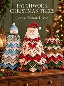 1pc Creative DIY Christmas Tree Patchwork Kit, Fun Handmade Craft Set For Personalized Holiday Decoration, Festive Tabletop Ornament For Christmas Party, Living Room And Home Decor, Holiday Craft Project And Christmas Gift - Multiple Styles - View 1