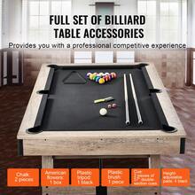 Mesa de Billar 213,4x121,5x80,5 cm Kit de Billar Plegable y Portátil Set Completo de Accesorios con Bolas, Tacos, Tizas y Pincel Color Madera con Tela Negra para Sala de Juegos, Hogar, Club, Bar - B - Ver 4