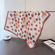 New Coffee Red Large Polka Dot Pattern Women's Square Scarf, Multi-Functional Use, Headscarf, Scarf, Shawl, Sun Protection, Windproof, Suitable For All Seasons - Coffee Red Polka Dot - View 6