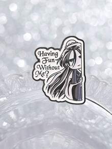 1 Pc Anime Ancient Style Character Enamel Pin, Having Fun Without Me Funny Quote Brooch, Decorative Lapel Pin For Jackets Backpacks Hats - Multicolor - View 5