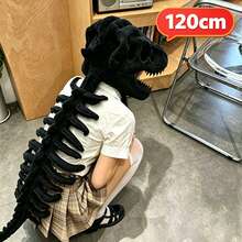 1pc Dinosaur Costume Set, Realistic Dinosaur Skeleton Design, Plush Spine & Skull Headband, Non-Electric, Perfect Gift - Multicolor - View 22