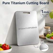 2026 New Upgraded Pure Titanium Cutting Board For Kitchen - Double-Sided Chopping Board, Non-Stick, Easy To Clean, Reusable, Suitable For Vegetables, Fruits, Fish, Meat And Other Ingredients, Also Suitable For Gifts And Camping - Silver - View 13