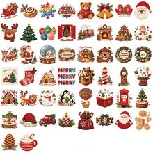 50pcs Knitted Christmas Style Creative Holiday Gift Stickers DIY Decorative Phone Cases, Computers, Notebook,Tablets, Exquisite Stickers,Gift Stickers - one-size - View 5