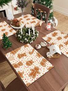 1 buah Taplak Meja Linen Bermotif Natal, Alas Piring, Cocok untuk Liburan, Pesta, Ulang Tahun, Makan Malam, Dekorasi Meja Makan Dapur, Penutup Lemari Penyimpanan Sepatu, Dekorasi Ruangan Sepanjang Musim, Dekorasi Tekstil Rumah, Taplak Meja, Alas Piring - MultiWarna - View 12